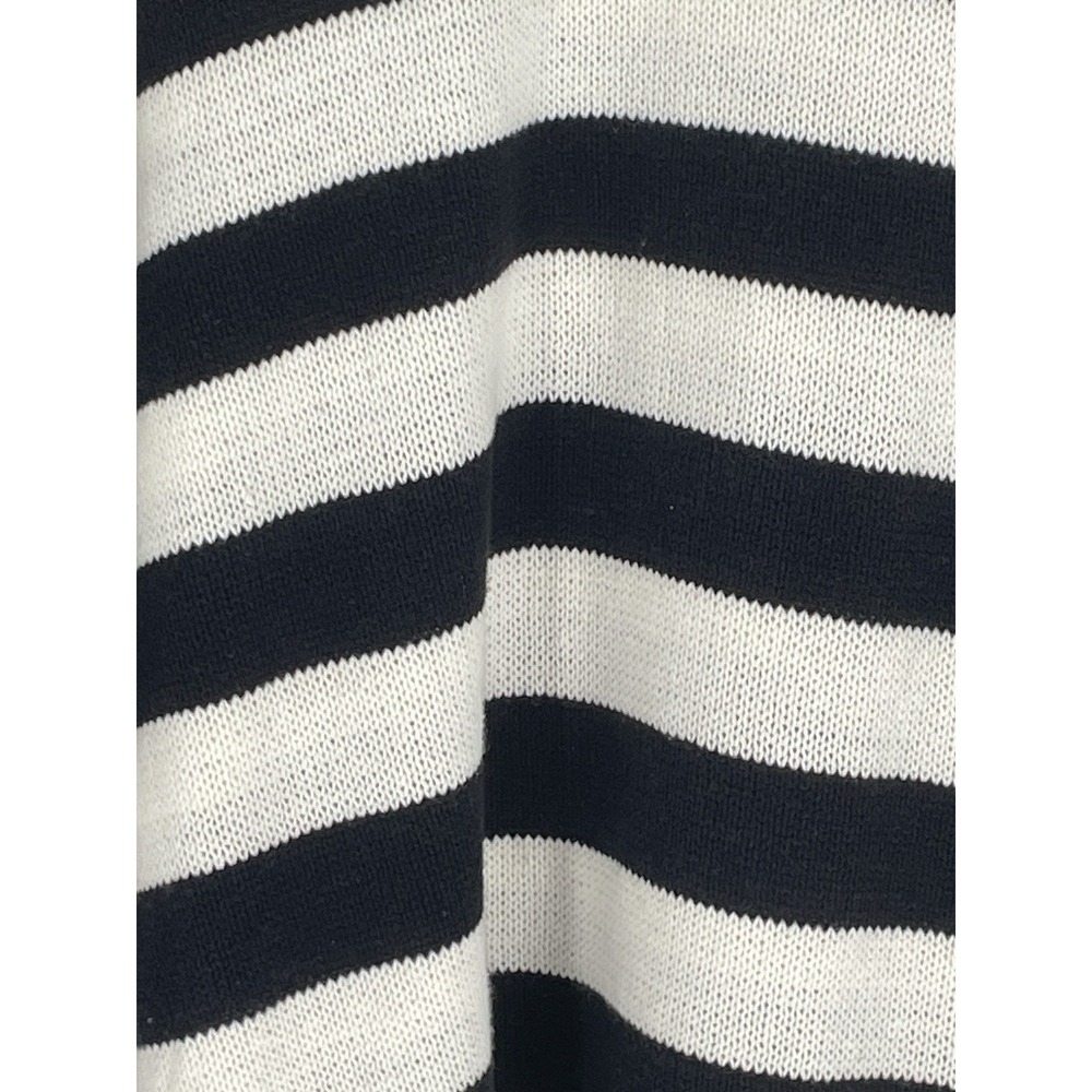 NWT Sonoma Womens 3X Sweater Ivory Black Striped Side Slit Crewneck Pullover - Picture 8 of 14